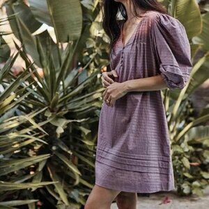 Summersalt The Cotton Pintuck Dress in Plum